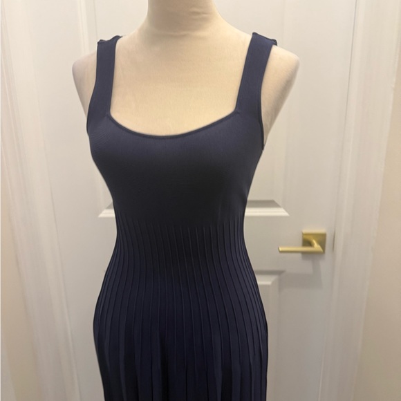 STAUD KNIT DRESS MEDIUM NAVY BLUE KNIT MIDI DRESS - Picture 5 of 12